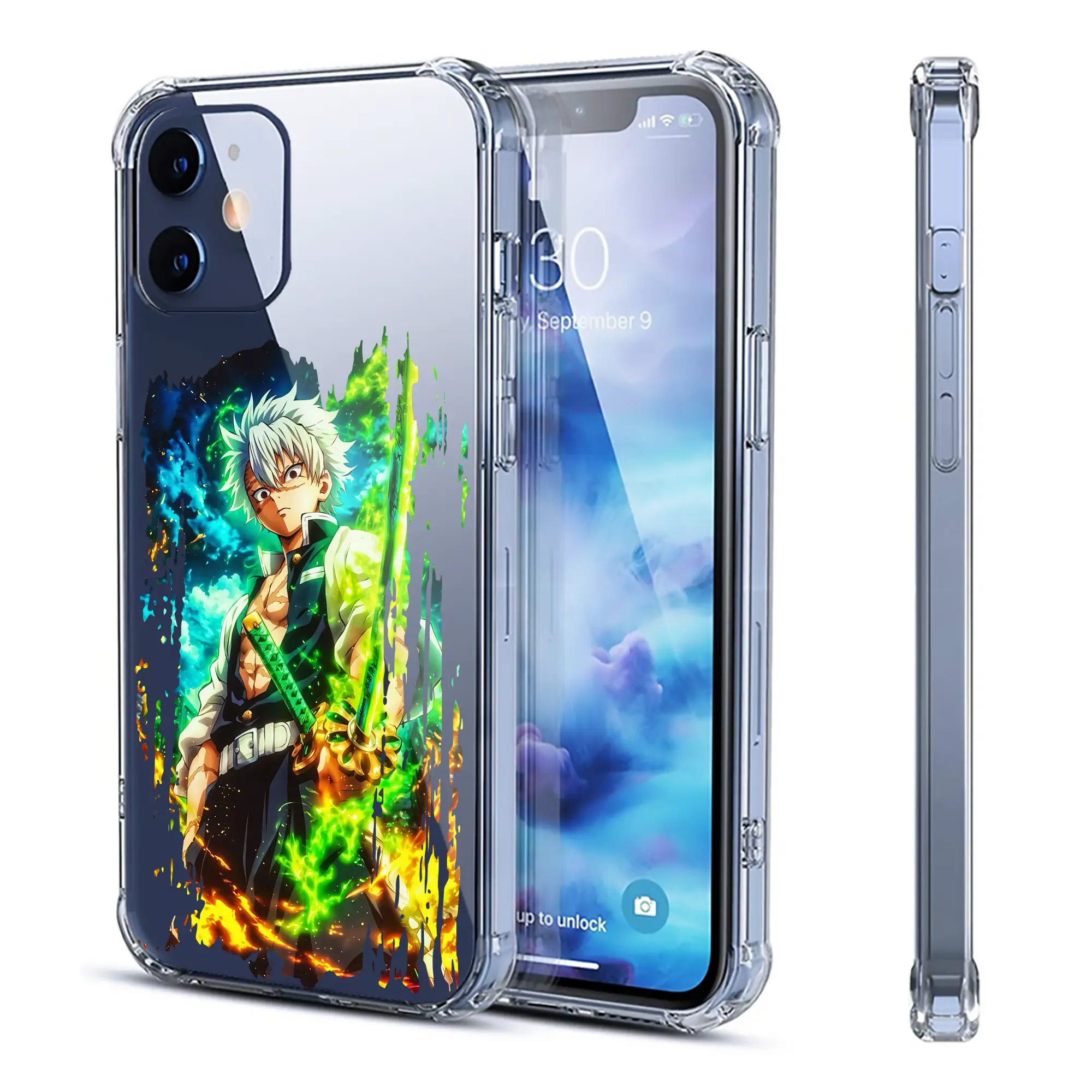 鬼滅の刃 グッズ,不死川 実弥 - IPhone 12シリーズ対応 ・ 透明スマホケース ・ クリアソフトケース ・ TPU素材 ・ 耐衝撃 ・ 高密着 ・ 防汚 防指紋 ・ 簡単着脱